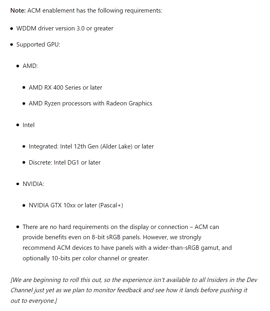 Auto Color Management System Requirements Auto Color Management System Requirements